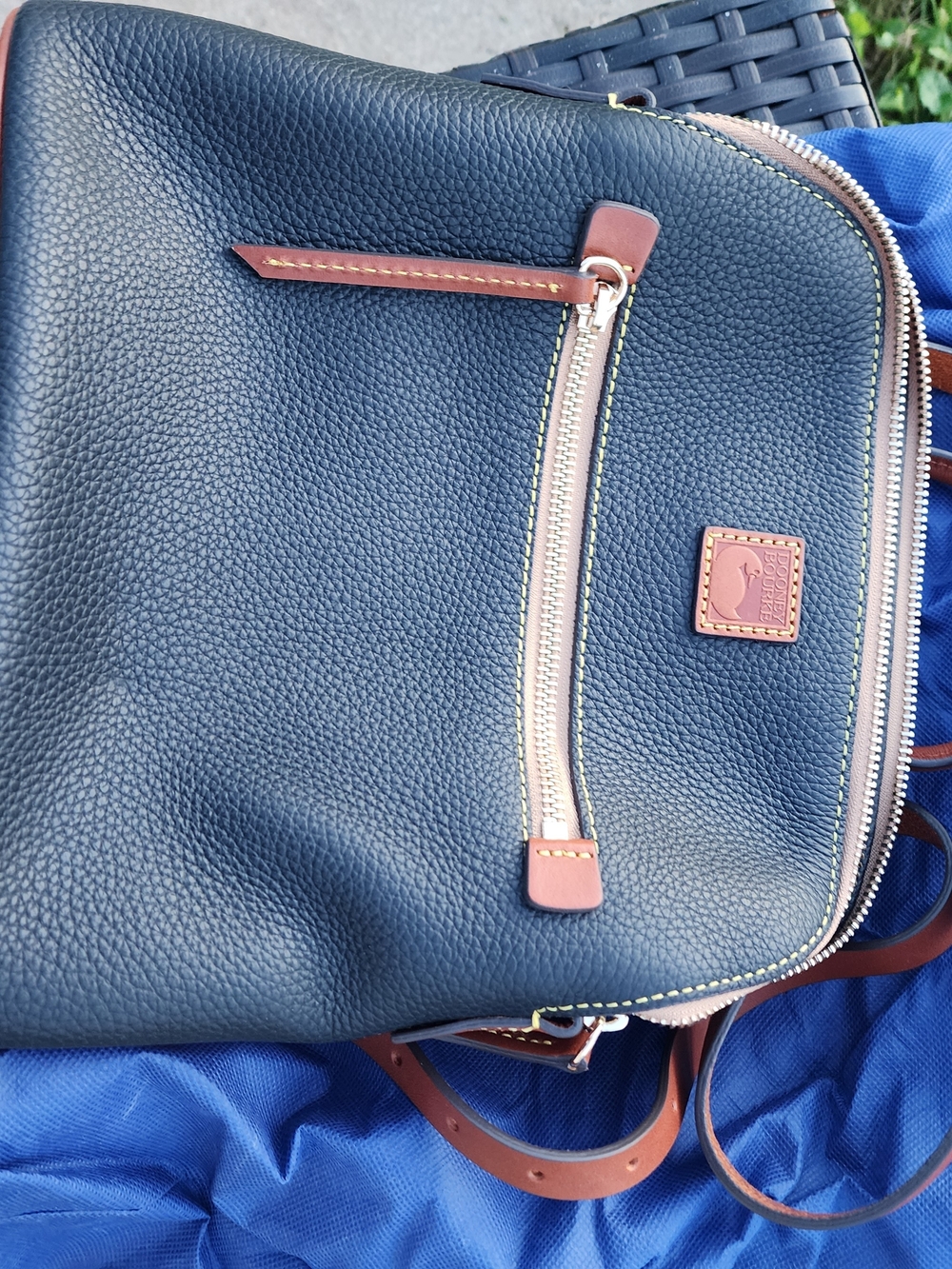 Dooney & Bourke Black Pebble Grain Backpack Purse